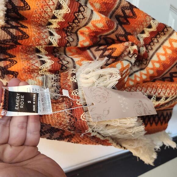 EMERY ROSE Women's Bohemian Style Maxi Dress with Fringe Detail- Small - Picture 6 of 8